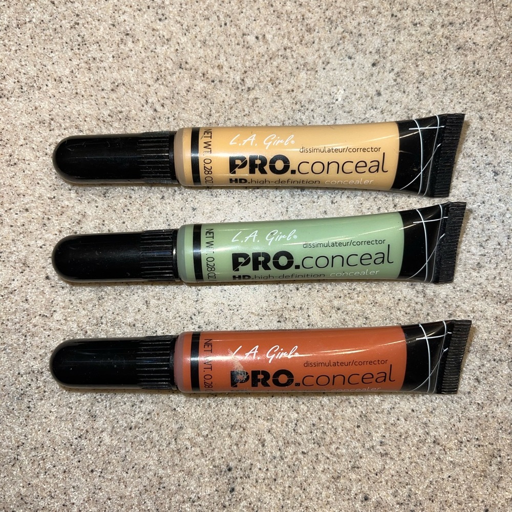 L.A. Girl Pro Conceal Set Orange, Yellow, Green Correctors, Pack of 3